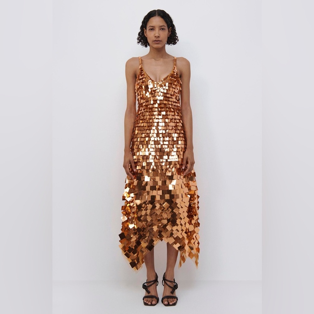 Indra Sequin Midi Dress